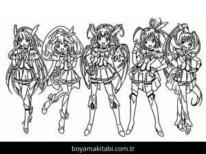 Glitter Force boyama sayfası – keyifli zaman, renkli çizimler