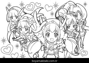 Glitter Force boyama sayfası – PDF indir, sevimli karakter