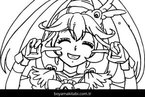 Glitter Force boyama sayfası – sevimli karakter, sanatsal çalışma