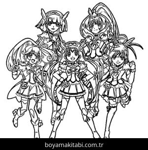 Glitter Force boyama sayfası – keyifli zaman, renkli çizimler