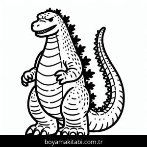 Godzilla boyama sayfası – PDF indir, sevimli karakter