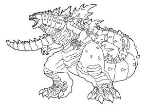 Godzilla boyama sayfası,  coloring page, Dev Godzilla, 