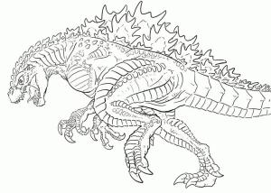 Godzilla boyama sayfası,  coloring page, Harika Godzilla, 