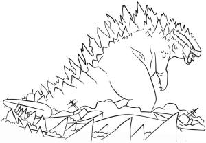 Godzilla boyama sayfası,  coloring page, Inanılmaz Godzilla, 