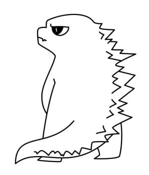 Godzilla boyama sayfası,  coloring page, Küçük Sevimli Godzilla, 