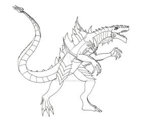 Godzilla boyama sayfası,  coloring page, Sıska Godzilla, 