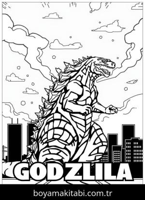 Godzilla boyama sayfası – ücretsiz yazdır, boyama etkinliği