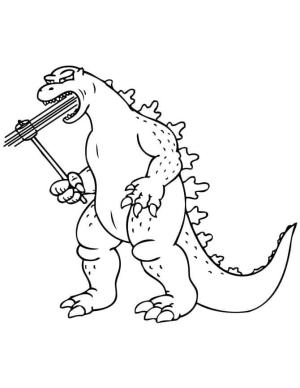 Godzilla boyama sayfası,  coloring page, Godzilla, Marshmello’yu Tutuyor, 