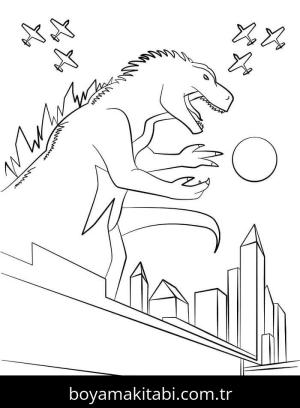 Godzilla boyama sayfası – keyifli zaman, renkli çizimler