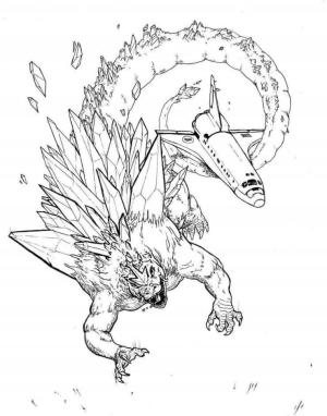 Godzilla boyama sayfası,  coloring page, Uzaydan Godzilla, 