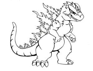 Godzilla boyama sayfası,  coloring page, Küçük Godzilla, 