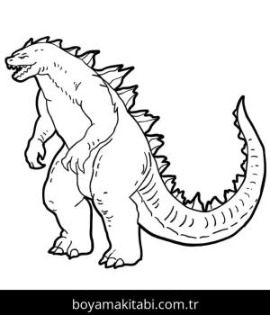 Godzilla boyama sayfası – boyama çalışması, yaratıcılığı geliştirir