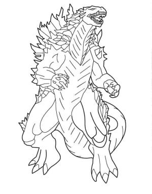 Godzilla boyama sayfası,  coloring page, Tatlı Godzilla, 