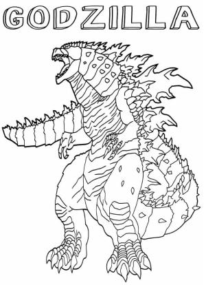 Godzilla boyama sayfası,  coloring page, Büyük Kızgın Godzilla, 