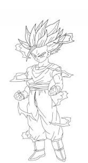 Gohan boyama sayfası,  coloring page, Süper Saiyan Gohan Kızgın, 