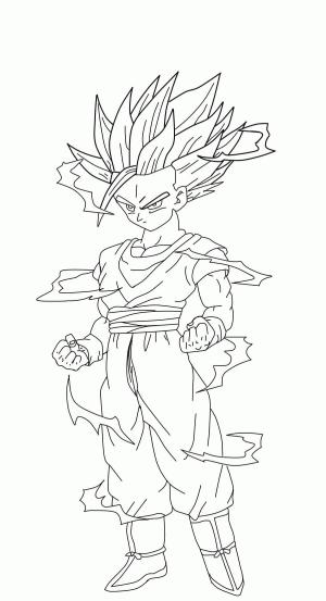 Gohan boyama sayfası,  coloring page, çocuk Gohan Havalı, 