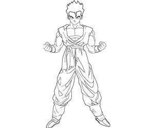 Gohan boyama sayfası,  coloring page, Gülümseyen Gohan, 