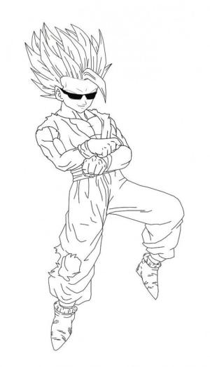 Gohan boyama sayfası,  coloring page, Gohan Gangnam Tarzı Dans, 