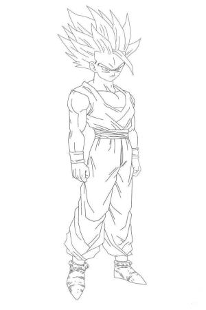 Gohan boyama sayfası,  coloring page, Gohan Çocuk Kızgın, 