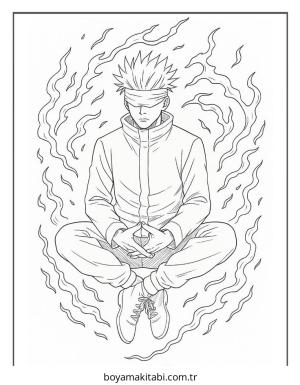 Gojo boyama sayfası – boyama etkinliği, çocuk aktivitesi