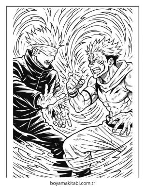 Gojo boyama sayfası – keyifli zaman, renkli çizimler