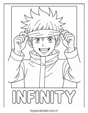 Gojo boyama sayfası – çizgi film temalı, basit çizim