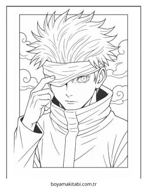 Gojo boyama sayfası – boyama çalışması, yaratıcılığı geliştirir