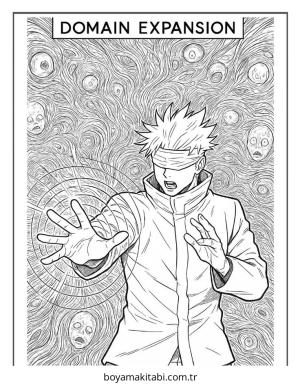 Gojo boyama sayfası – ücretsiz yazdır, boyama etkinliği