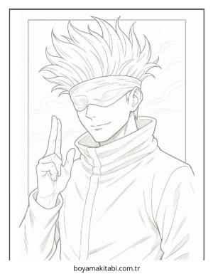 Gojo boyama sayfası – çocuklar için, çizgi film temalı