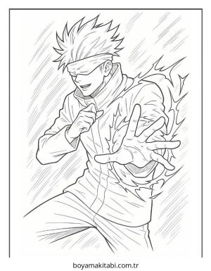 Gojo boyama sayfası – keyifli zaman, renkli çizimler