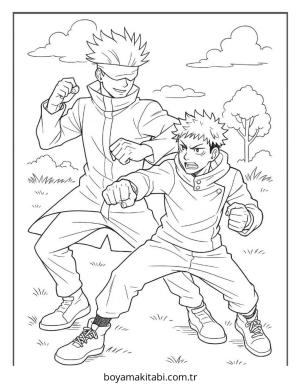 Gojo boyama sayfası – renkli çizimler, okul öncesi