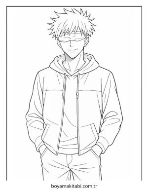 Gojo boyama sayfası – PDF indir, sevimli karakter