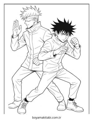 Gojo boyama sayfası – sevimli karakter, sanatsal çalışma