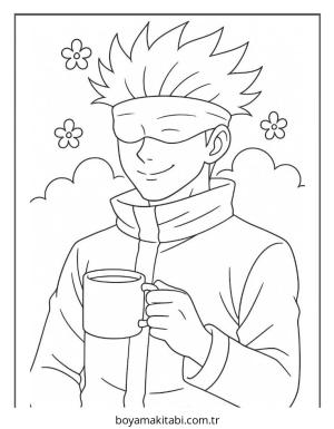 Gojo boyama sayfası – çocuklar için, çizgi film temalı