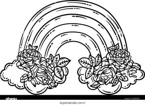 Gökkuşağı boyama sayfası – çocuk aktivitesi, PDF indir