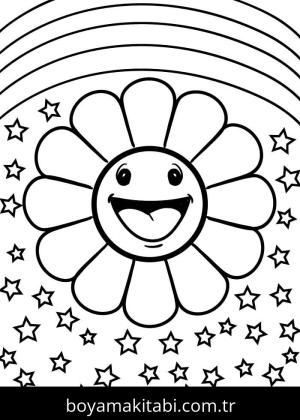 Gökkuşağı boyama sayfası – kolay boyama, eğitici aktivite