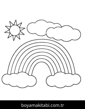 Gökkuşağı boyama sayfası – boyama etkinliği, çocuk aktivitesi