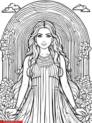 Gökkuşağı boyama sayfası, Rainbow coloring page, , 