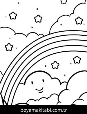 Gökkuşağı boyama sayfası – boyama çalışması, yaratıcılığı geliştirir