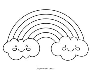 Gökkuşağı boyama sayfası – boyama çalışması, yaratıcılığı geliştirir