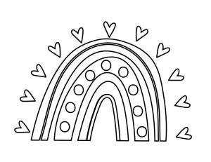 Gökkuşağı boyama sayfası, Rainbow coloring page, Normal Gökkuşağı, 