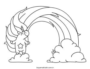 Gökkuşağı boyama sayfası – basit çizim, kolay boyama