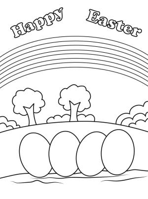 Gökkuşağı boyama sayfası, Rainbow coloring page, Paskalya Yumurtaları ve Gökkuşağı, 