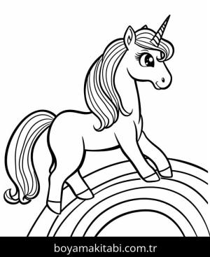 Gökkuşağı boyama sayfası – kolay boyama, eğitici aktivite