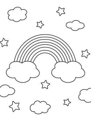 Gökkuşağı boyama sayfası, Rainbow coloring page, Gökkuşağı Yazdırılabilir, 