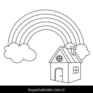 Gökkuşağı boyama sayfası – keyifli zaman, renkli çizimler