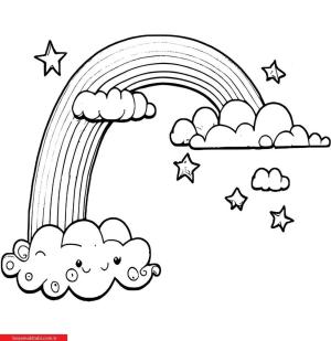 Gökkuşağı boyama sayfası, Rainbow coloring page, , 