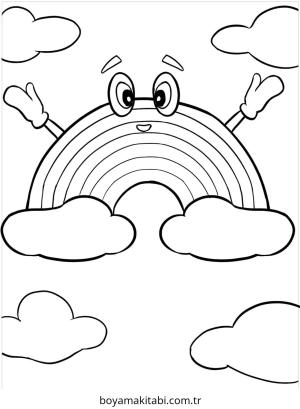 Gökkuşağı boyama sayfası – boyama etkinliği, çocuk aktivitesi