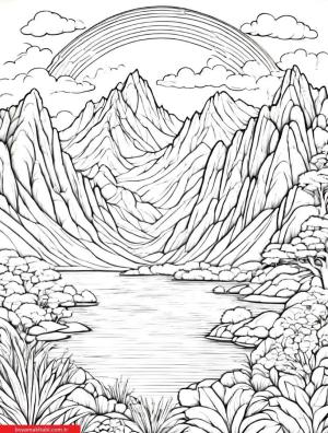 Gökkuşağı boyama sayfası, Rainbow coloring page, , 