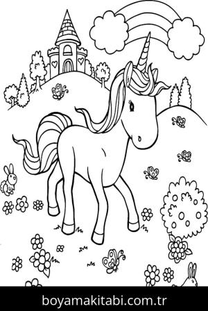 Gökkuşağı boyama sayfası – çocuk aktivitesi, PDF indir